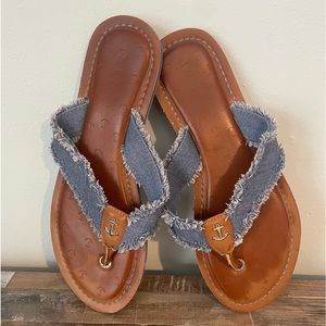 Nautica denim flip flops